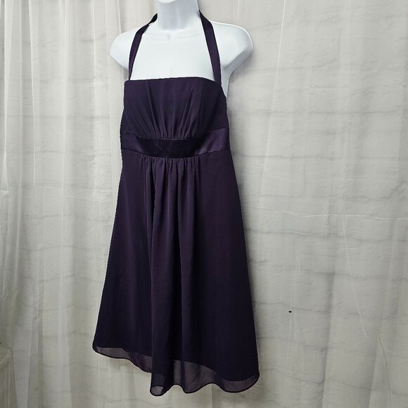 Alfred Angelo Dress Purple Backless Formal Chiffon Satin Coquette Fairy S - Picture 4 of 9